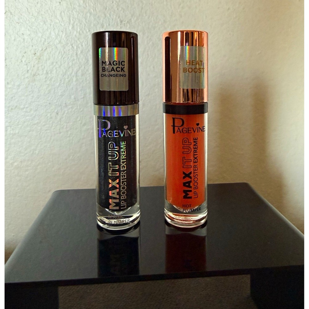 PageVine Max It Up Lip Booster Extreme Liquid Gloss Black Magic & Heat Booster